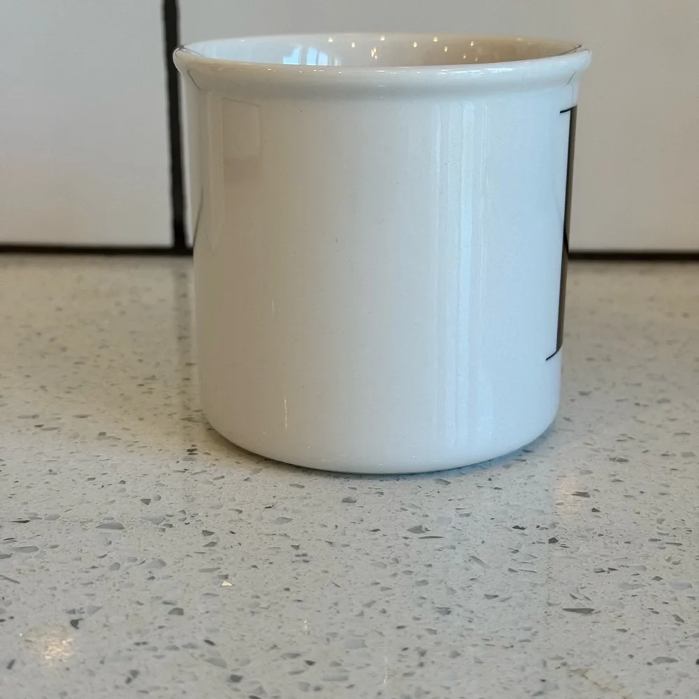 Pottery Barn White Mug with Black Letter B